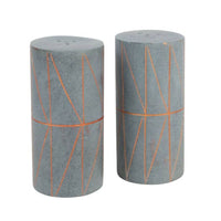 Copper Triangles Gray Stone Salt Pepper Shakers