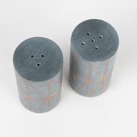 Copper Triangles Gray Stone Salt Pepper Shakers