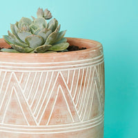 Large Cylindrical Terracotta Pot