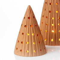 Terracotta Holiday Lights Tree Lantern Set