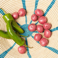 Jumbo Turquoise Sun Raffia Woven Fruit Bread Decorative Bowl