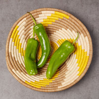 Medium Yellow Spiral Raffia Woven Decorative Bowl