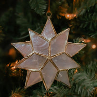 Gold Capiz Shell Star Ornament Set of 3