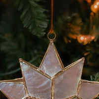Gold Capiz Shell Star Ornament Set of 3