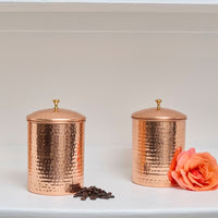 Kitchen Storage, Container for Sugar, Flour, Coffee & Tea, Food Storage Canisters, Countertop Storage, Container with Lid, Copper Kitchen Accessories, Pure Copper Canisters, Small