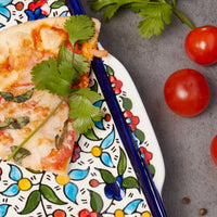 Ceramic Large Palestine Blue Floral Square Dish