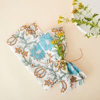Lotus Vine Block Print Napkin Set
