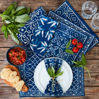 Indigo Block Print Placemat Set