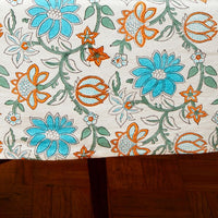 Lotus Vine Block Print 90 x 60 Rectangle Tablecloth