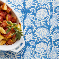 Blue Floral Block Print Table Runner