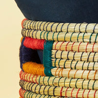 22" Large Storage Rainbow Grass Lid Basket