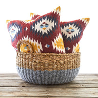 16" Small Wide Cotton Rope Planter Shelf Basket Set of 3