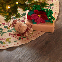 Holiday Mistletoe Jute Tree Skirt