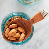 Olive Wood Bone Stripes Scoop Set