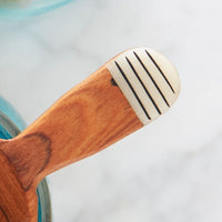 Olive Wood Bone Stripes Scoop Set