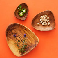 Olive Wood Nut Bowl Set