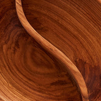 Divided Olive Wood Snack Bowl