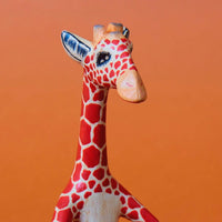 Painted Wood Giraffe Keys Paper Clips Ring Dish