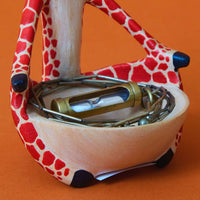 Painted Wood Giraffe Keys Paper Clips Ring Dish