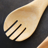 Painted Wood Zebra Salad Server Set
