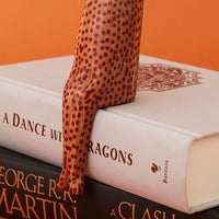 Painted Wood Cheetah Sitting Sculpture