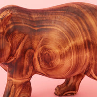 Seared Wood Large Hippo Sculpture