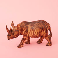 Seared Wood Large Rhino Sculpture
