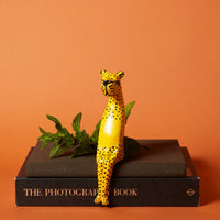 Painted Wood Safari Animals Sitting Sculptures Set of 10