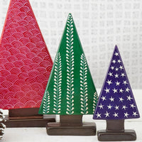 Kisii Stone Colorful Patterns Holiday Trees Set