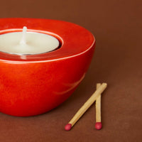 Kisii Stone Pink Orange Tealight Holder Set