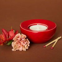 Kisii Stone Red Purple Tealight Holder Set