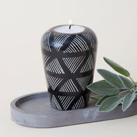 Kisii Stone Black 2 in 1 Candle Holder