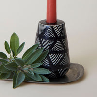 Kisii Stone Black 2 in 1 Candle Holder