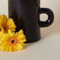 Kisii Stone Tall Black Cylinder Vase Succulent Pot