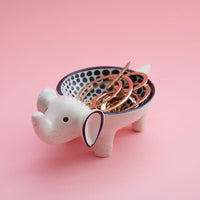 Kisii Stone Elephant Footed Ring Paper Clips Dish