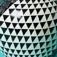 Large Kisii Stone Black White Geometric Succulent Pot