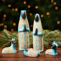 Kisii Stone Kitenge Black Nativity Set