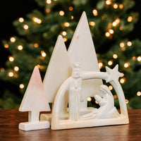 Kisii Stone Natural Holy Family Star Arch Frame with Holiday Trees