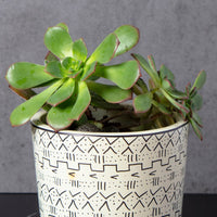Kisii Soapstone Mud Cloth Vase Succulent Pot