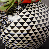 Kisii Soapstone Small Geometric Etched Succulent Pot