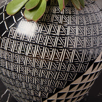 Kisii Soapstone Geometric Etched Succulent Pot Set