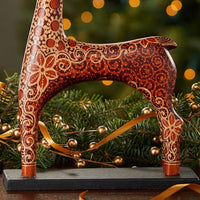 Batik Wood Tabletop Holiday Reindeers Set