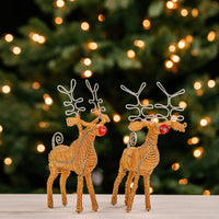 Maasai Beads Tabletop Christmas Trees Reindeers Set of 4