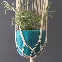 Turquoise Felt Hanging Succulent Planter Set