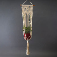 Burgundy Felt Hanging Succulent Planter Set
