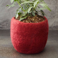 Burgundy Felt Succulent Planter