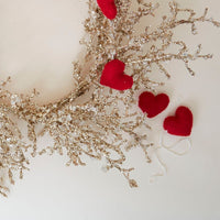 Red Felt Hearts Garland