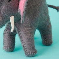 Felt Elephant Ceramic Planter