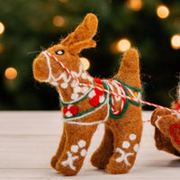 Felt Santa Claus Sledging Holiday Figurine