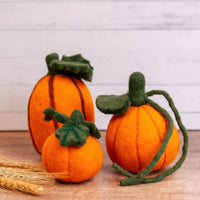 Felt Fall Pumpkins with Vine Set of 3